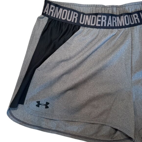 Under Armour HeatGear Womens Loose Fit Training Running Shorts Gray Black XL NWT - Picture 3 of 6